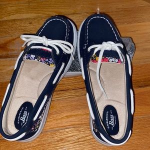 Bass Sperrys; floral designs;